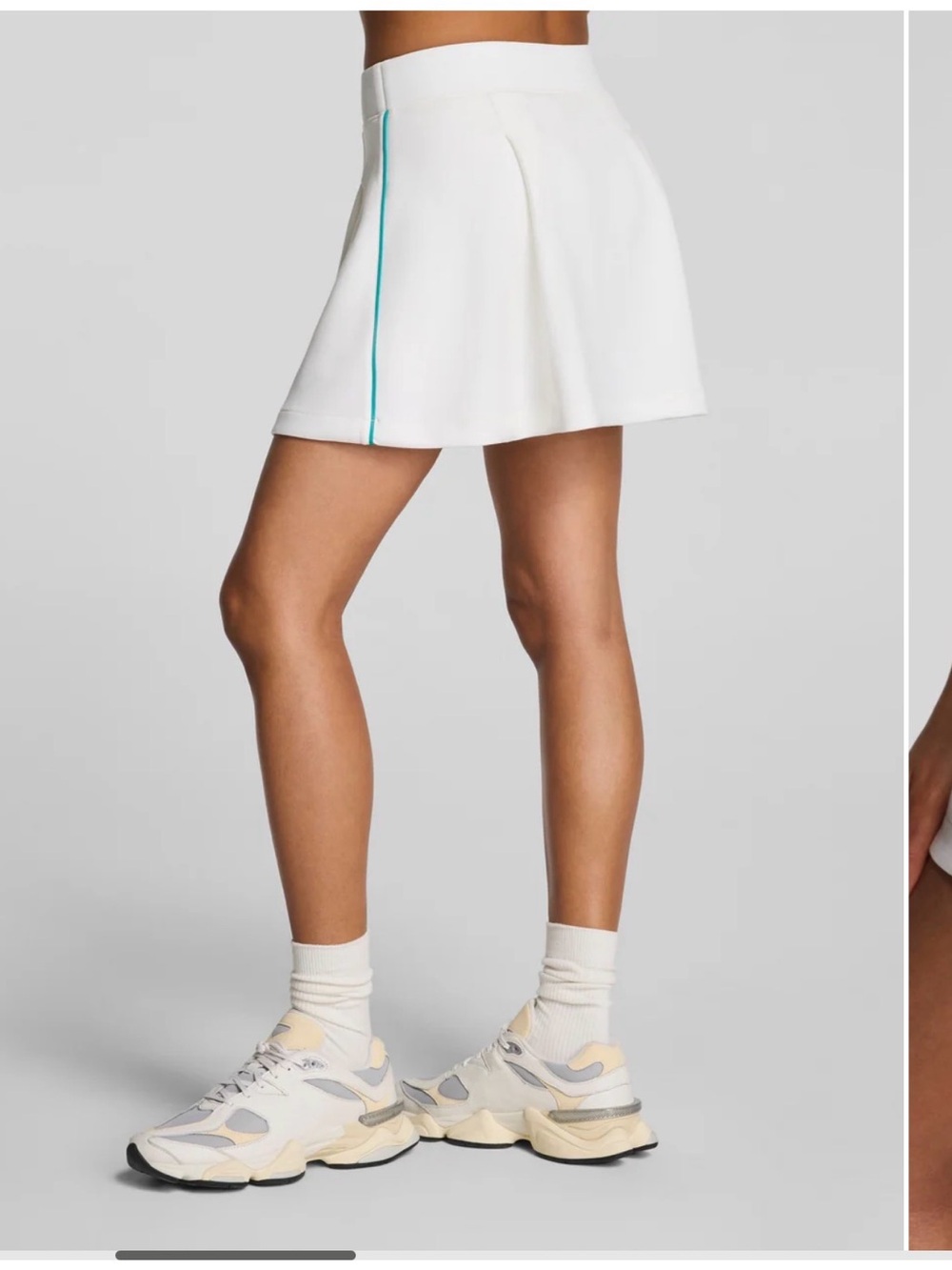 SPANX White Skort with Teal Piping - Picture 3 of 6